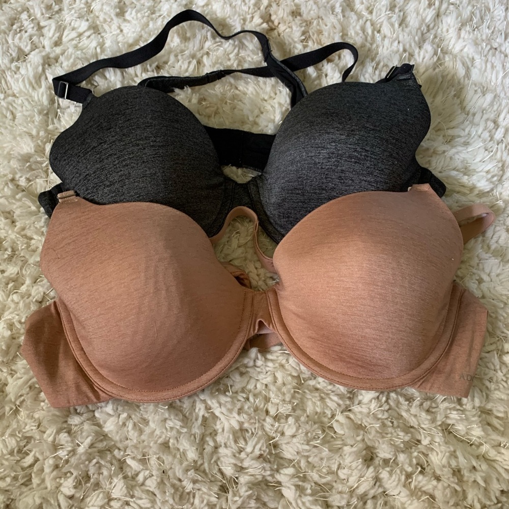 Sz 38C Adore Me tee shirt bras nude + grey